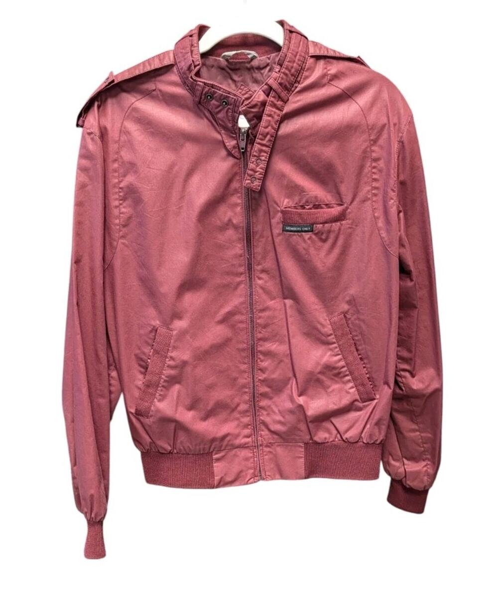 Vtg 1980's Members Only Mens 42 Original Iconic Racer Jacket Burgundy Red Moto S